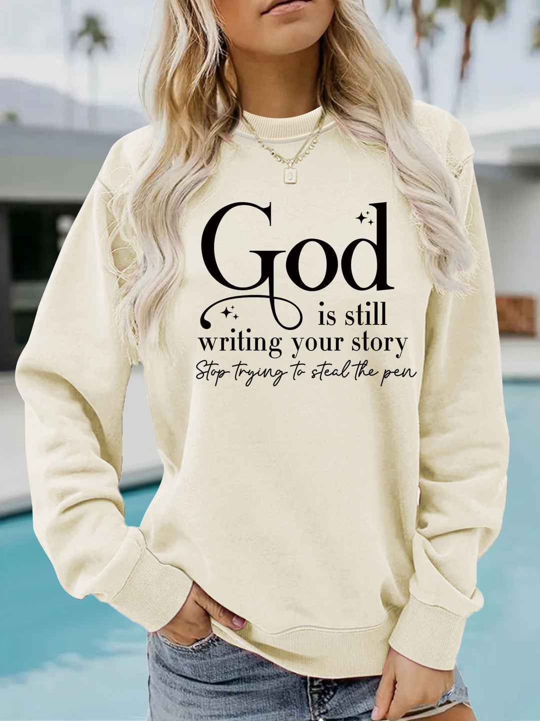 Sweatshirt pour femmes avec lettrage inspirant Chic & Stil