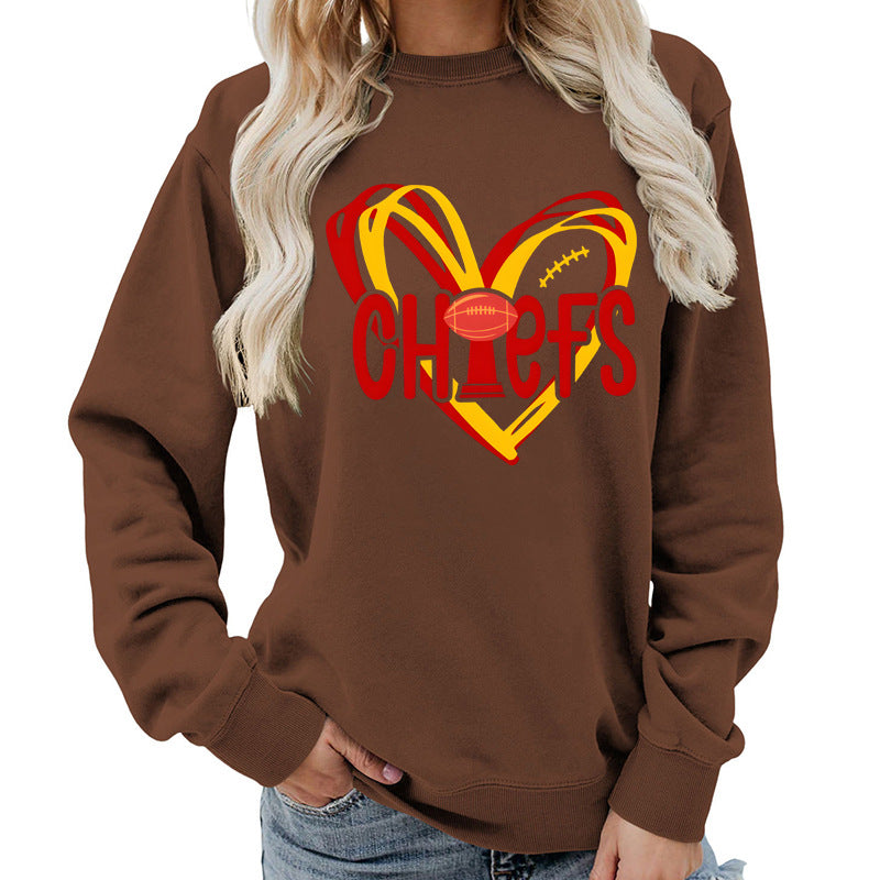 Sweat-shirt pour femmes avec design de cœur et graphiques sportifs créatifs Chic & Stil