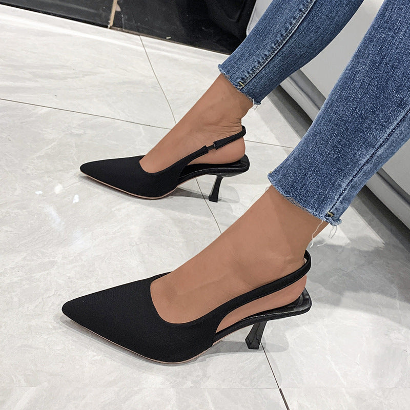 Ladies Slingback Pumps with Narrow Point and Low Heel Height Lune London