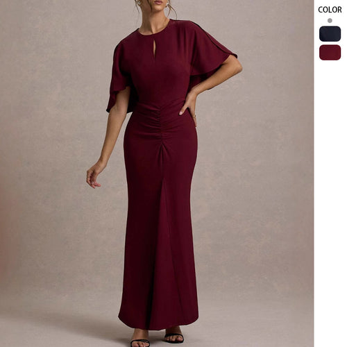 Elegant evening dress for women with a flowy cut and trendy short sleeves Chic & Stil