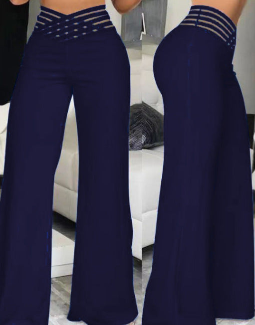 Wide leg pants for women with a trendy grid design Lune London
