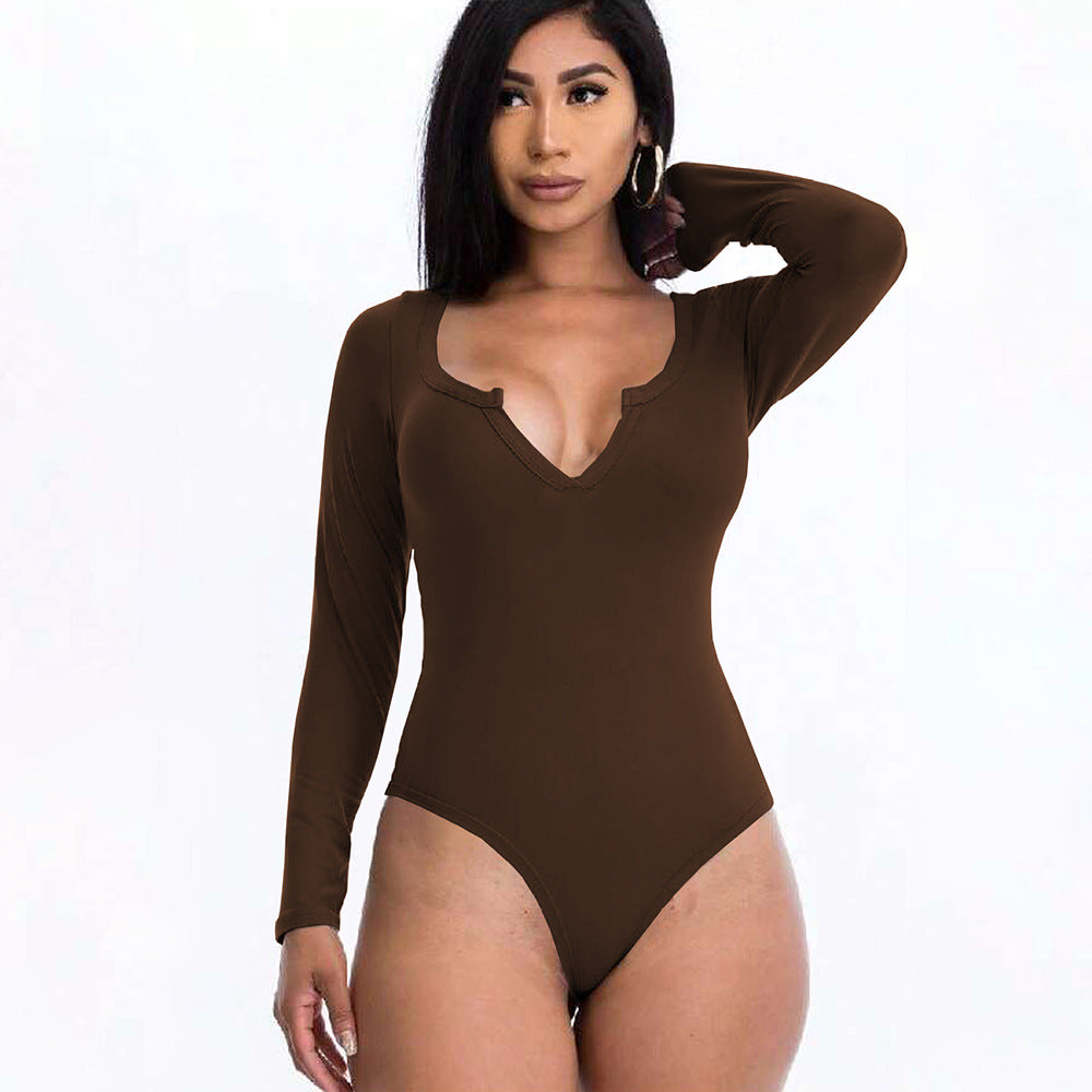 Body woman with deep V-neck and long sleeves Chic & Stil