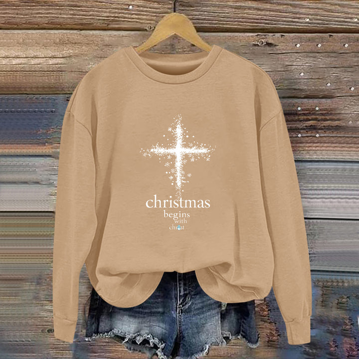 Sweat-shirt pour femmes avec motif chrétien et doublure intérieure douce Chic & Stil
