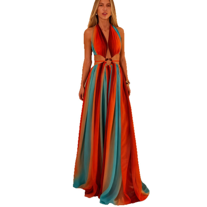 Ladies' maxi dress with sophisticated wrap look and flattering body design Lune London