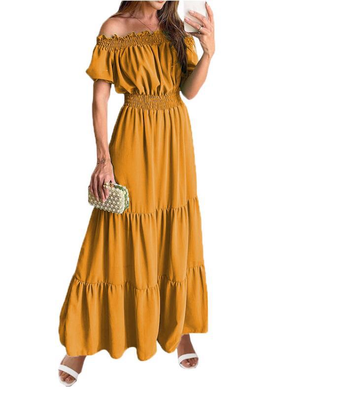 Off-Shoulder Chic Ruffle Maxi Dress