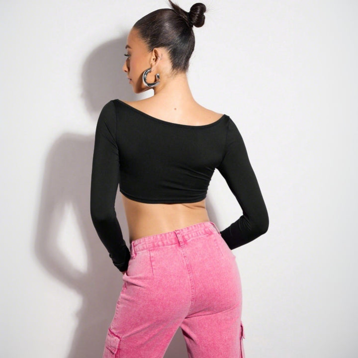 Chic & Stil asymmetrical cut long sleeve top for women