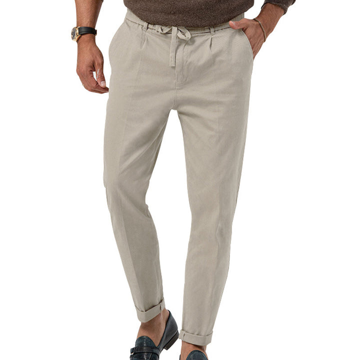 Fashionable summer cargo pants for men with elastic waist and adjustable drawstring Lune London