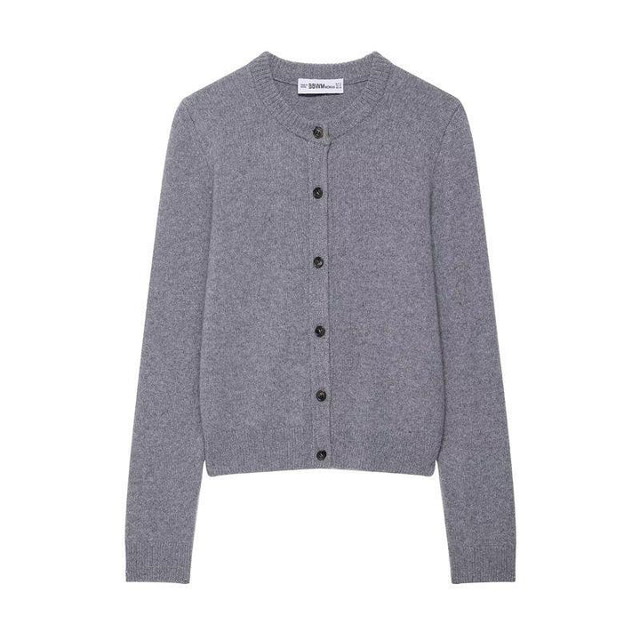 Women cardigan with full button placket and fine texture Lune London