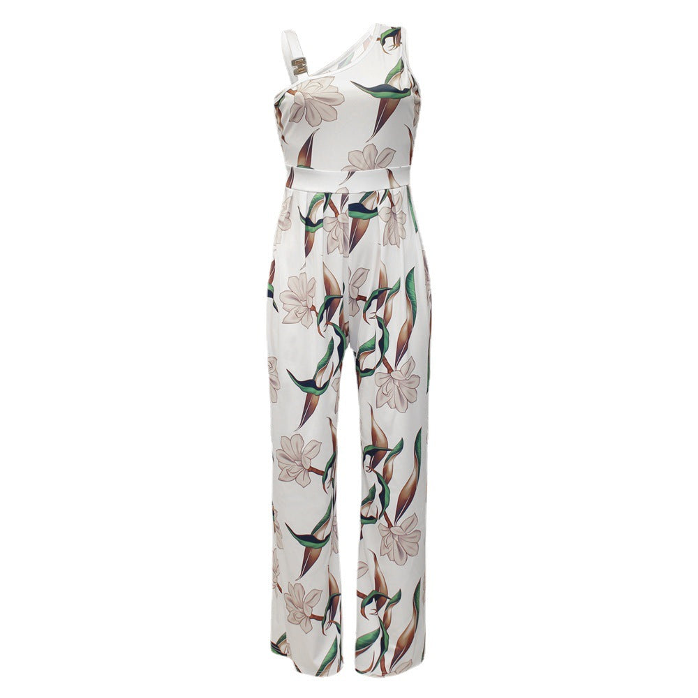 Women Floral Print Wide Leg Jumpsuit Lune London