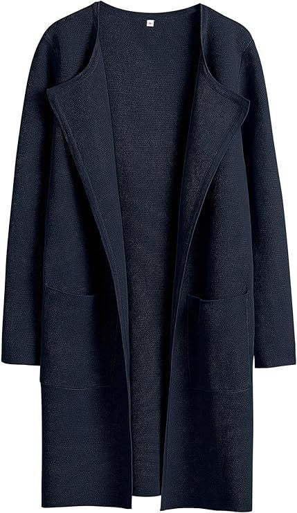 Lune London Women's Open Front Knitted Jacket with Practical Pockets