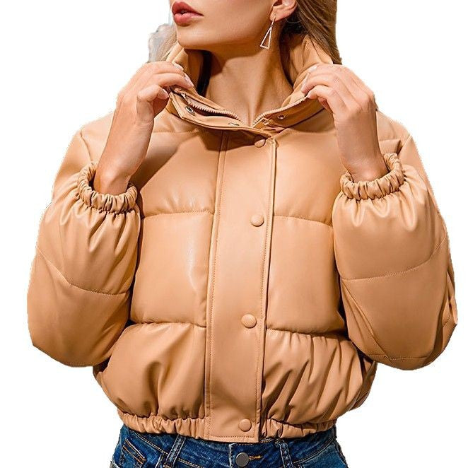 Women's quilted short winter down jacket with practical cuffs Lune London