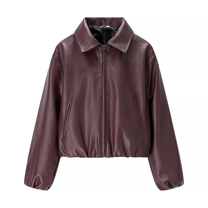 Veste en faux cuir élégante pour femmes avec ceinture élastique Chic & Stil