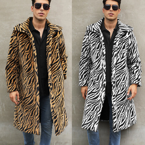 Men's tiger stripe faux fur coat Lune London