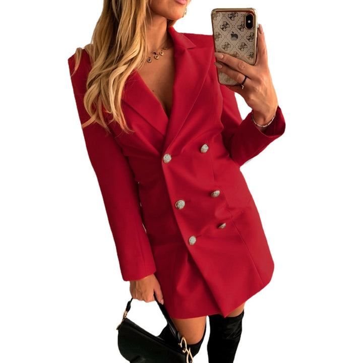 Elegant blazer jacket for women with double row of buttons and shiny buttons Lune London