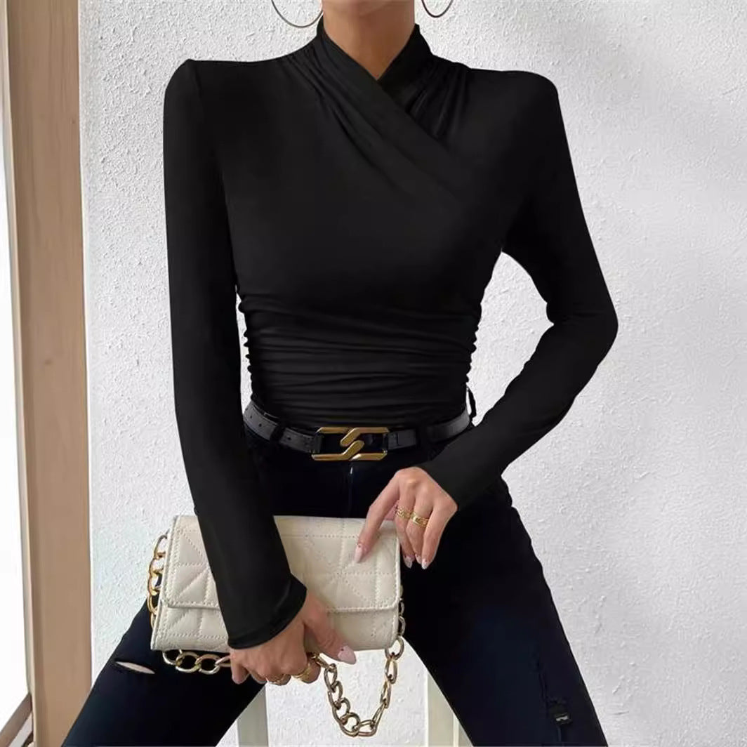 Long sleeve blouse for women with a refined wrap design Lune London
