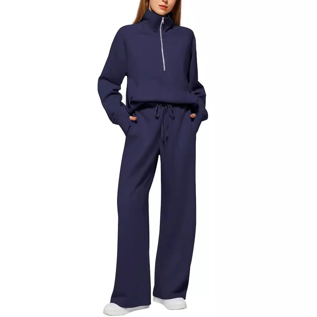 Lune London Women's Sports Loungewear Set with High Collar and Flared Legs