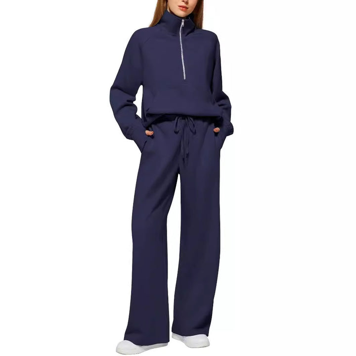 Lune London Women's Sports Loungewear Set with High Collar and Flared Legs