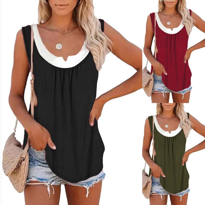 Sleeveless tank top for women with decorative V-neckline and casual fit Lune London