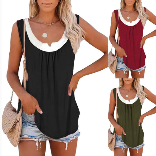 Sleeveless tank top for women with decorative V-neckline and casual fit Lune London