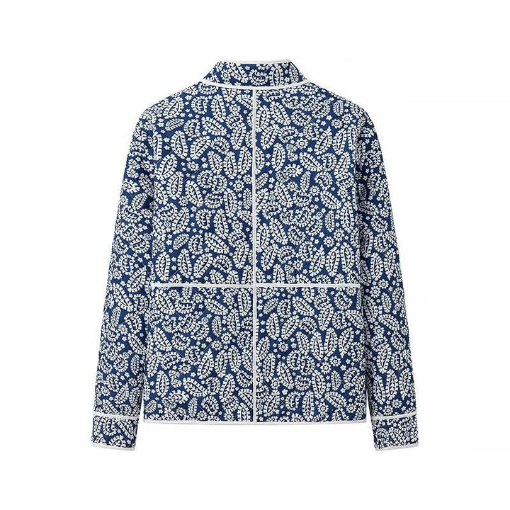 Femme veste matelassée avec motif floral, col haut et poches pratiques Chic & Stil