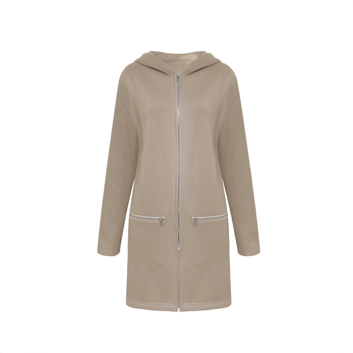 Ladies Long full-zip cardigan with practical pockets Lune London