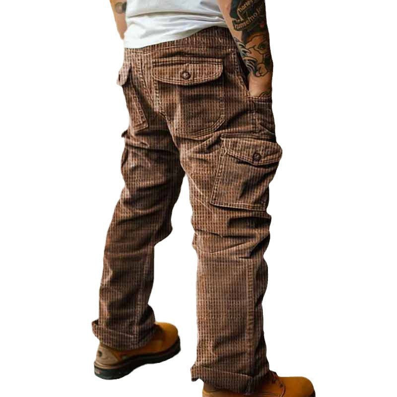 Men's cargo pants with pockets and ribbed texture Lune London