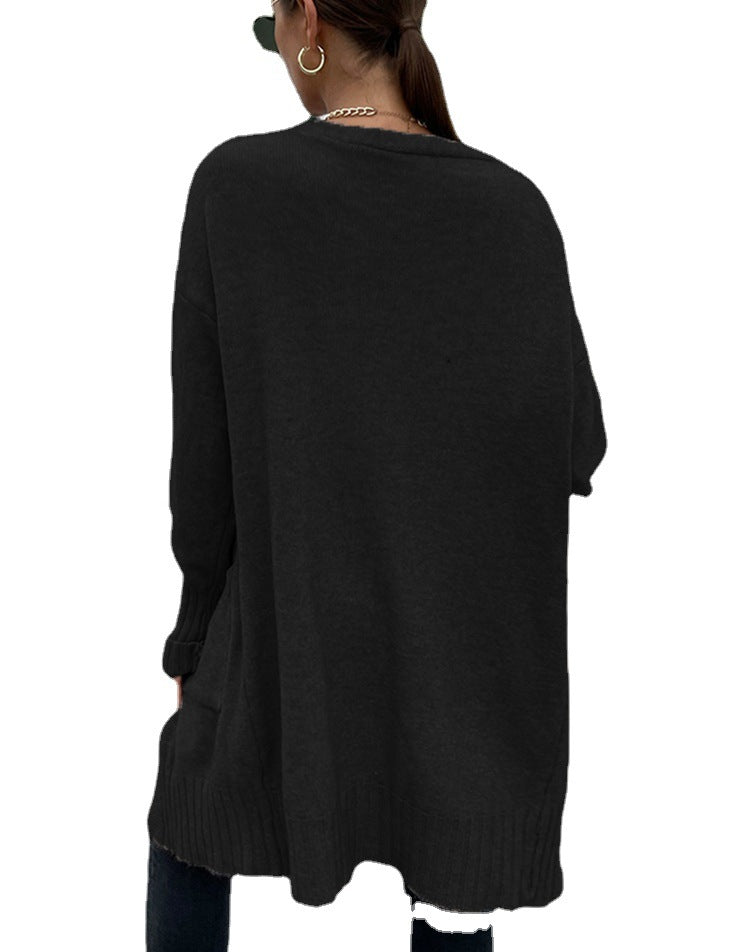 Cardigan en maille épaisse pour femmes avec de grandes poches et design décontracté Chic & Stil