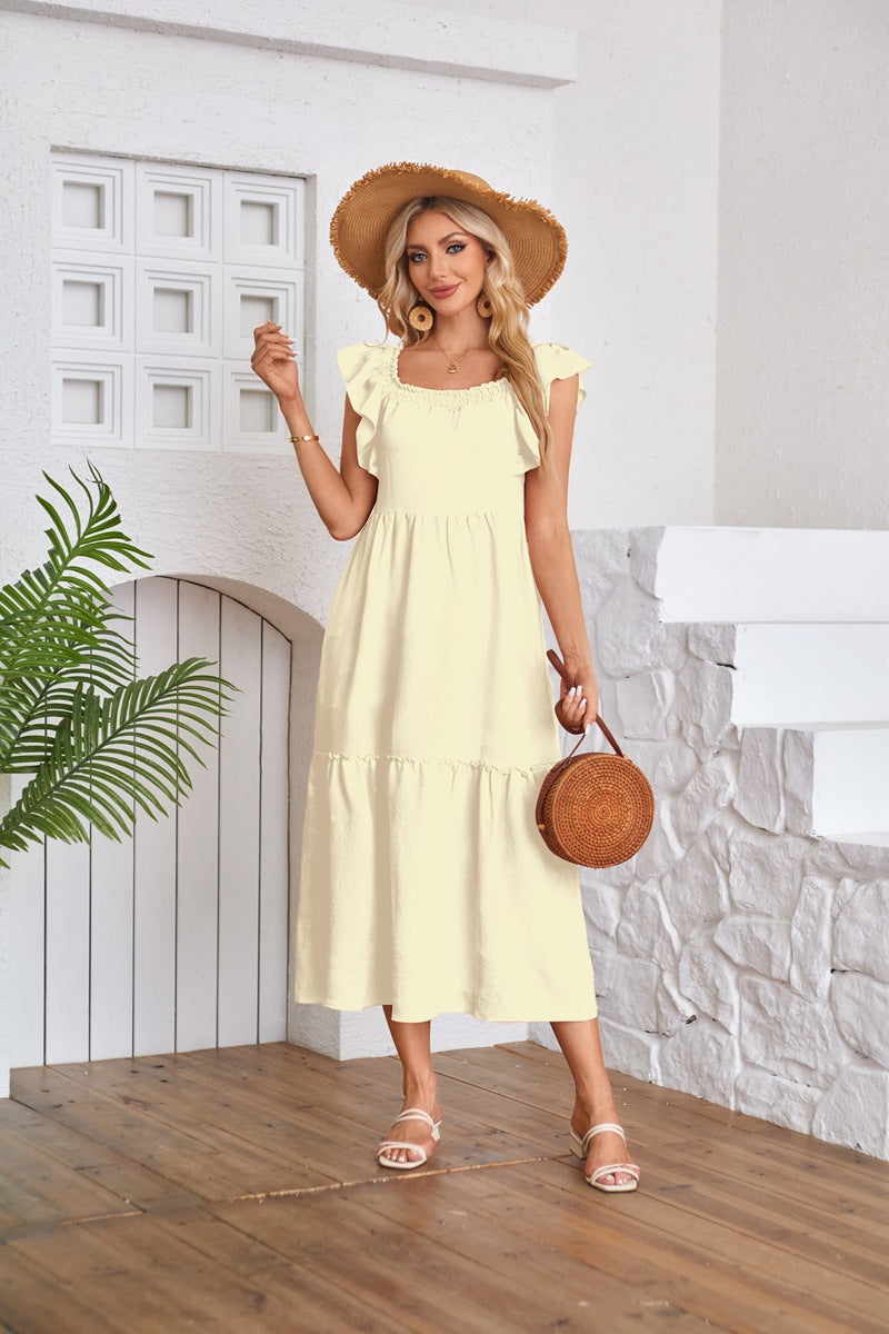 Maxi dress for women with ruffle details Lune London