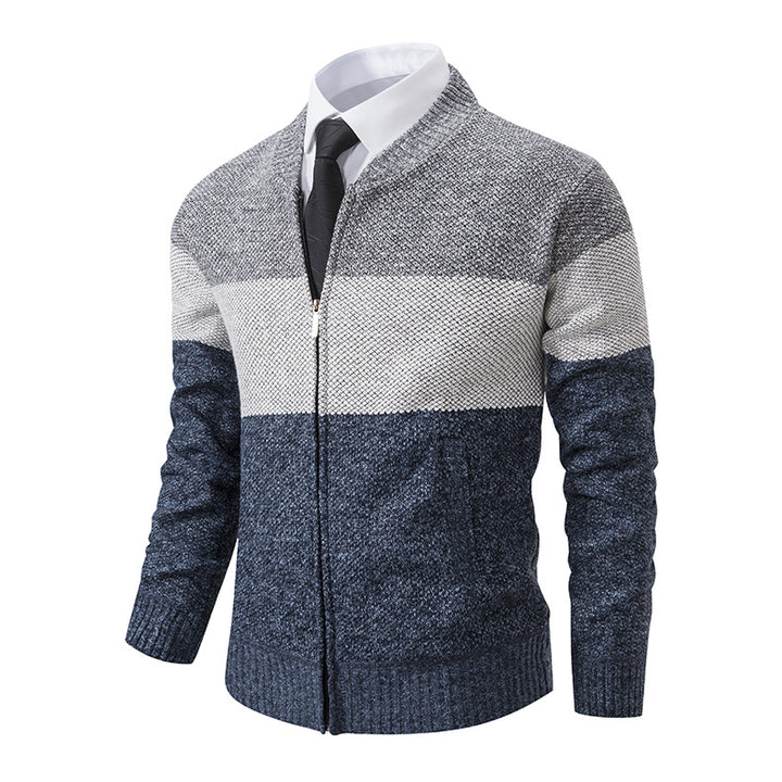 Modern knit jacket for men with modern zipper Lune London
