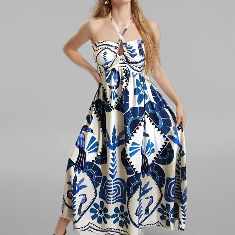 Robe Maxi d'Été Élégante pour Femmes avec Encolure Bandeau et Imprimé Floral Chic & Stil