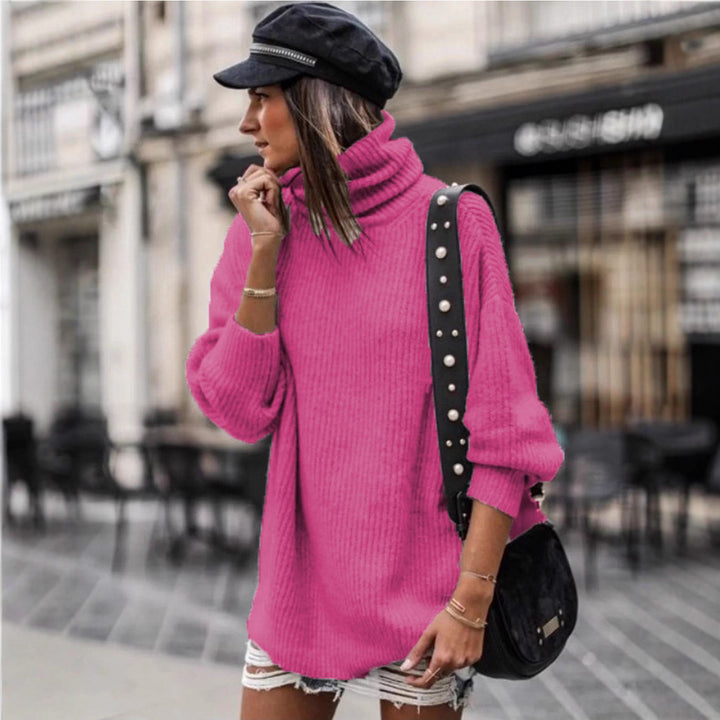 Chunky knit sweater for women with high collar and relaxed fit Lune London