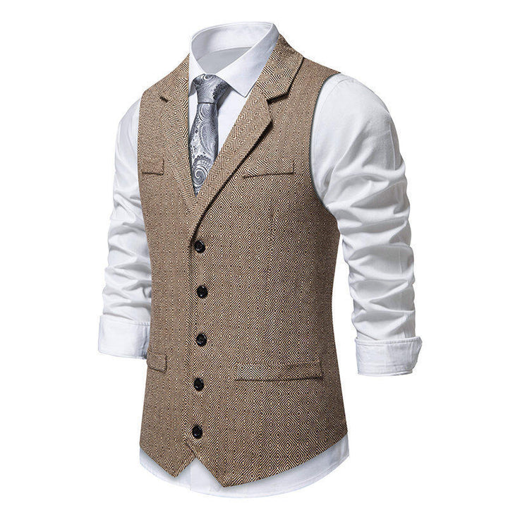 Men's suit vest with an elegant herringbone pattern and practical pockets Lune London