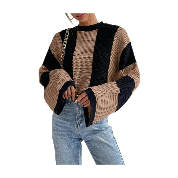 Knitted sweater for women with a unique waffle texture and wide sleeves Lune London