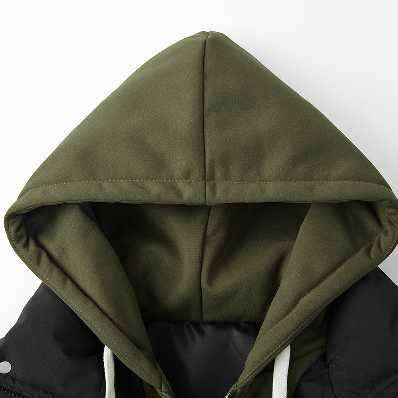 Insulated down jacket for men with removable hood and adjustable hem Lune London