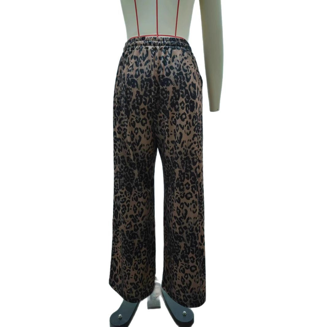 Casual palazzo pants for women with trendy leopard print and high waist Lune London