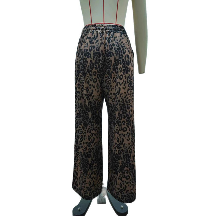 Casual palazzo pants for women with trendy leopard print and high waist Lune London