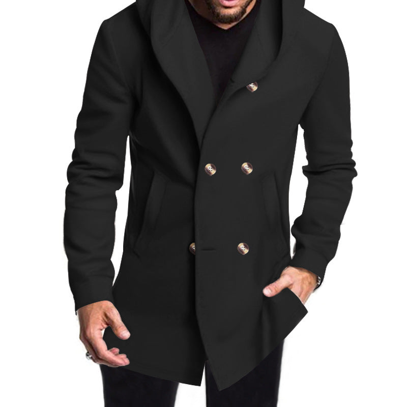 Men's trendy coat with flared cut and hood Lune London