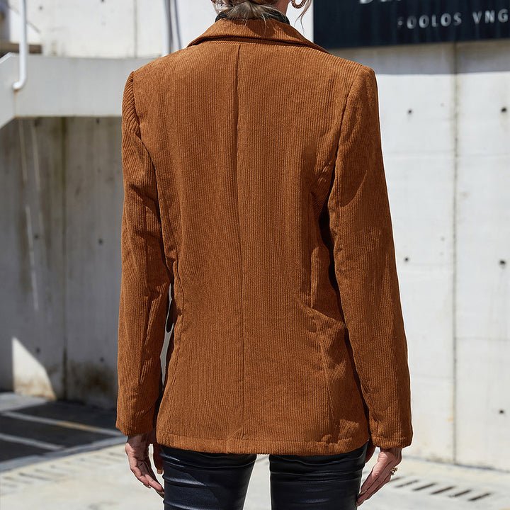 Corduroy jacket for women with double-breasted design and practical side pockets Lune London