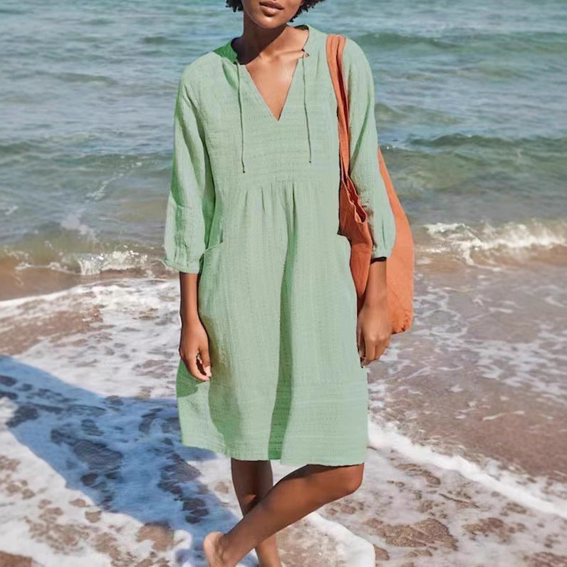 Casual summer dress for women with hood and pockets Lune London