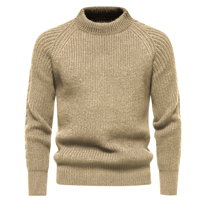 Men's chunky knit sweater with high collar and timeless design Lune London