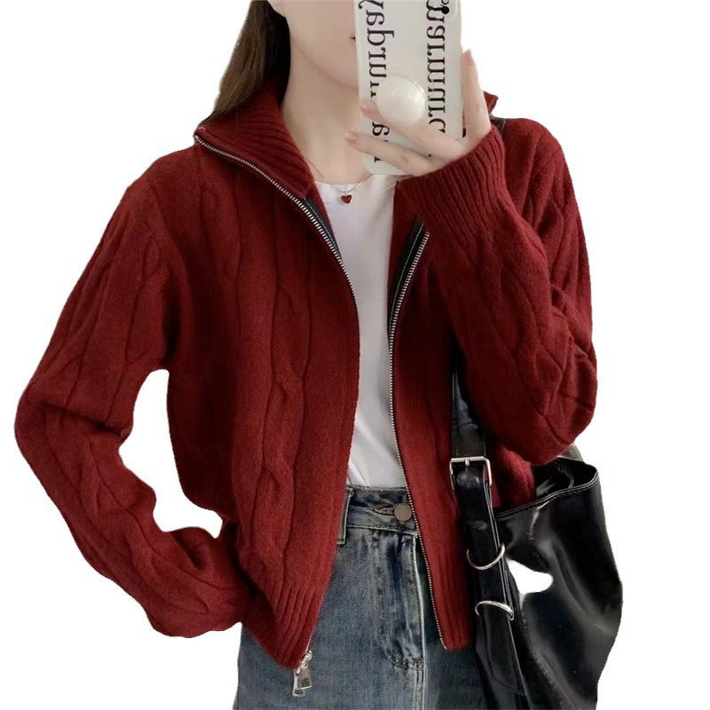 Cardigan zippé pour femmes avec cordon de serrage Chic & Stil