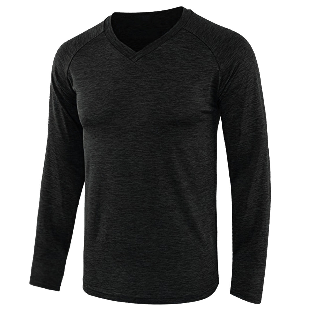 Long sleeve men's shirt with V-neck and breathable fabric technology Chic and Style
