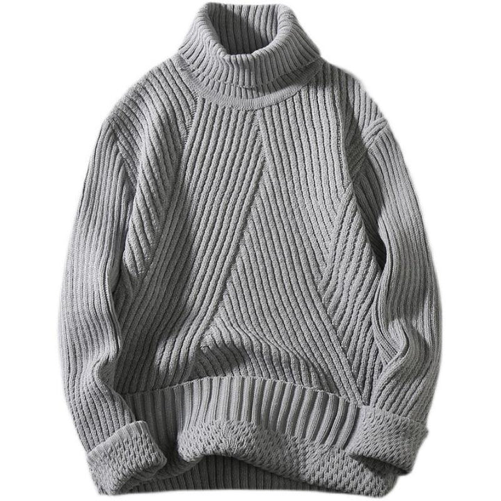 Chunky knit turtleneck sweater for women with an elaborate textured pattern Lune London