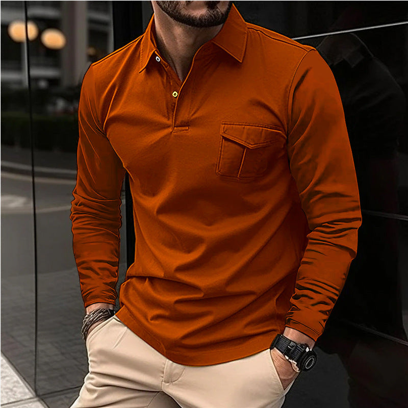 Casual long sleeve t-shirt for men with practical chest pocket Lune London