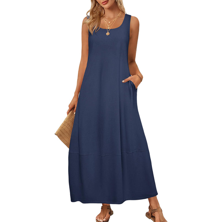 Casual cut maxi dress for women with practical pockets Lune London