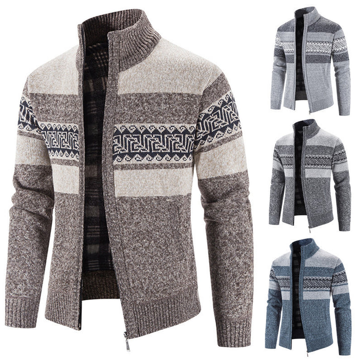 Comfortable knit jacket for men with zip collar Lune London