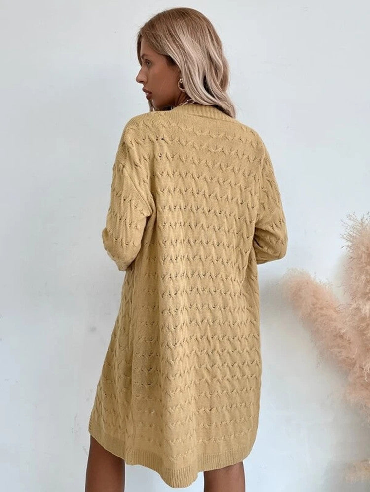 Knitted coat for women with a delicate textured pattern and a relaxed fit Lune London