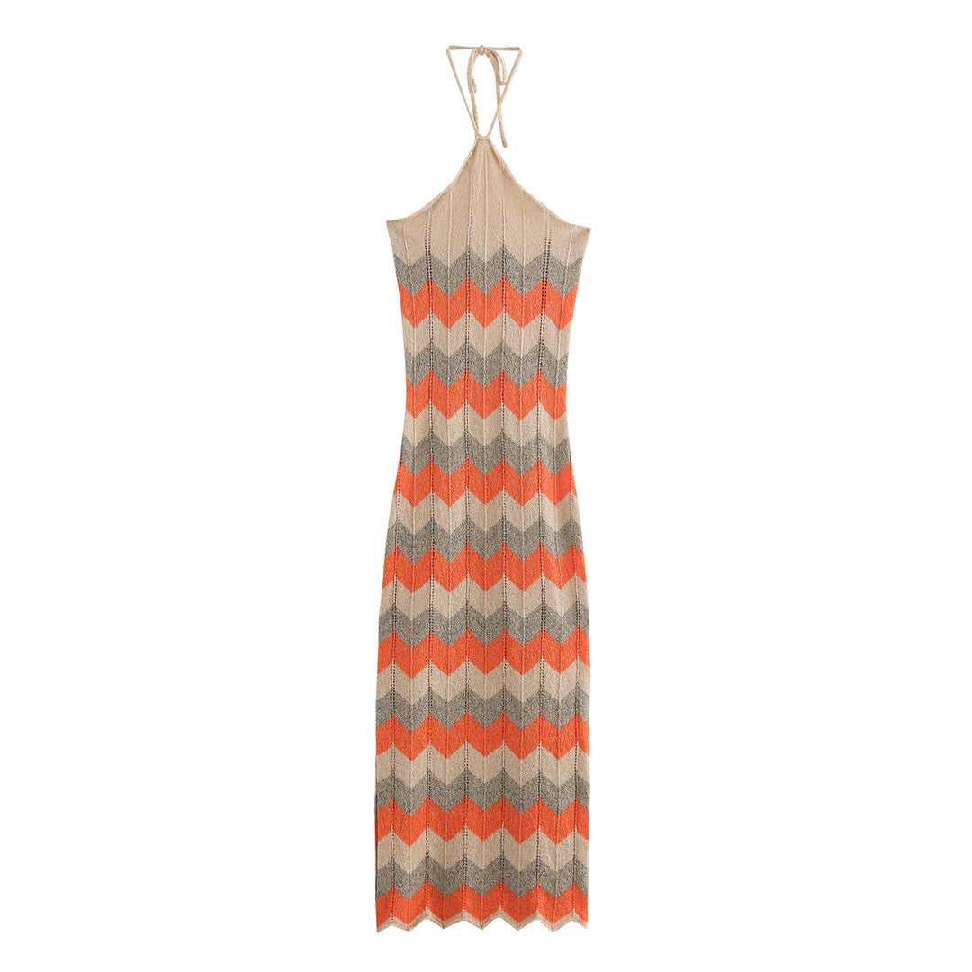 Maxi dress for women with a refined zigzag pattern Lune London
