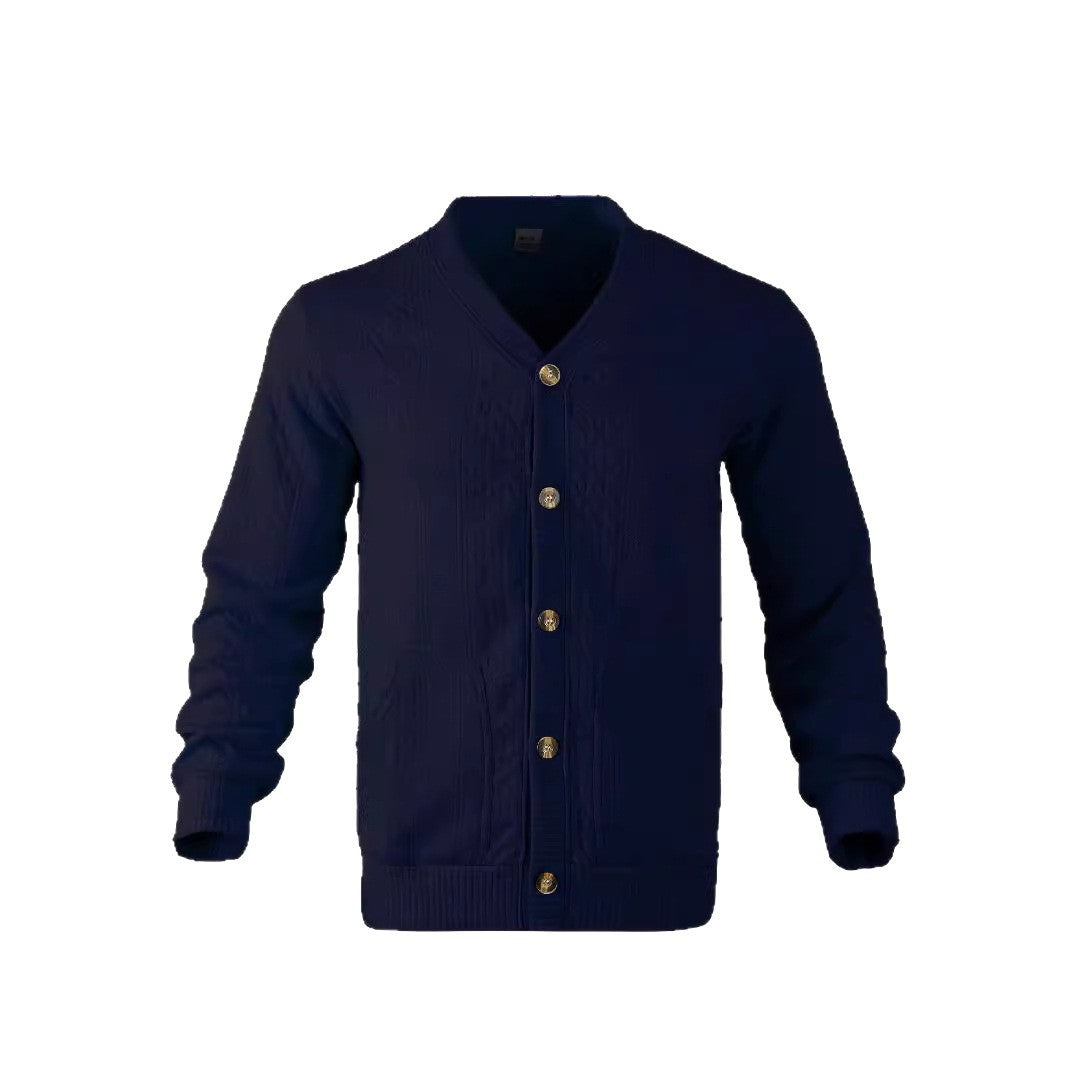 Men's knitted cardigan with creative cable pattern Lune London