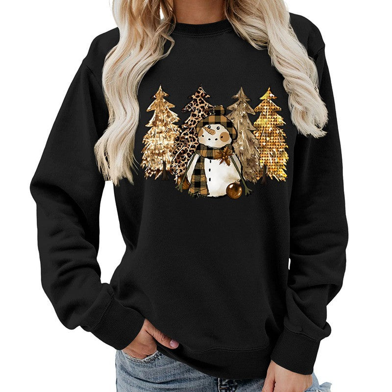 Sweatshirt pour femmes avec un design de bonhomme de neige créatif et une doublure douce Chic & Stil